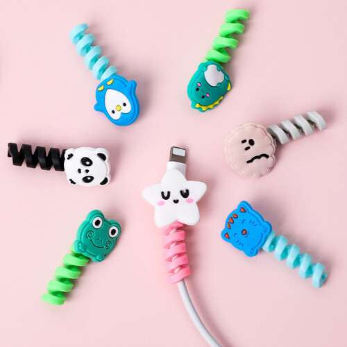Silicone Cable Protector Spiral for Phones Data Lines Cute Animal 1