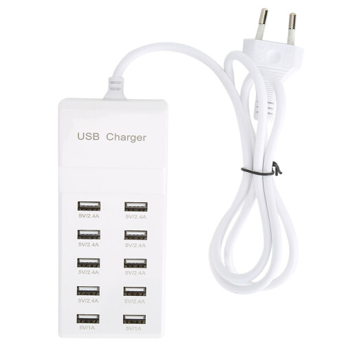 10-Port USB Fast Charging Adapter 5V 10A