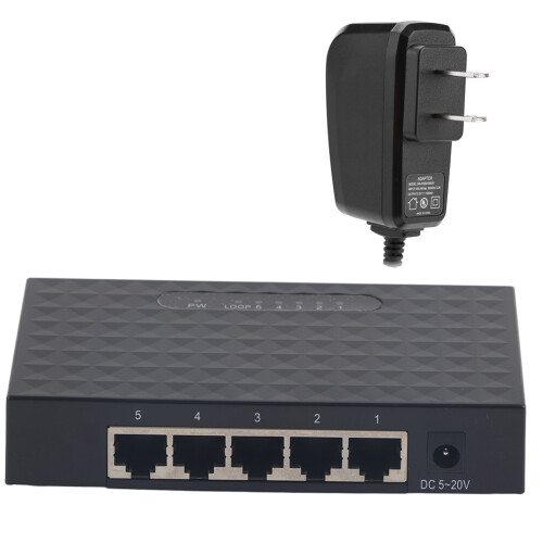 5-Port Gigabit Ethernet Switch RJ45 Smart Network Black