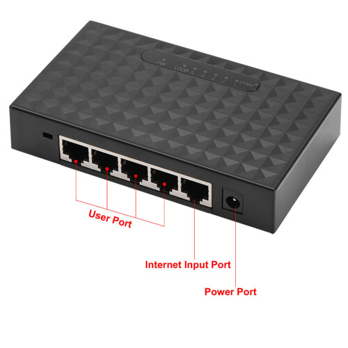 5-Port Gigabit Ethernet Switch RJ45 Smart Network Black 2