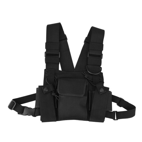 Nylon Walkie Talkie Chest Bag Hands Free Adjustable
