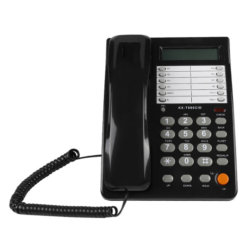 Desktop Wall Phone Black DTMF/FSK Wired Office Landline 2
