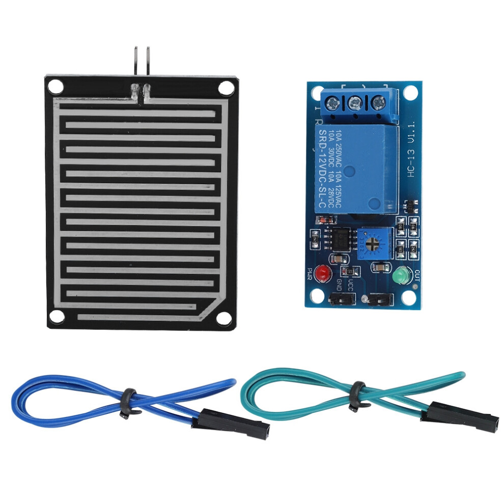 12V Rain Water Raindrops Detection Sensor Module Relay Control Module 586395883966