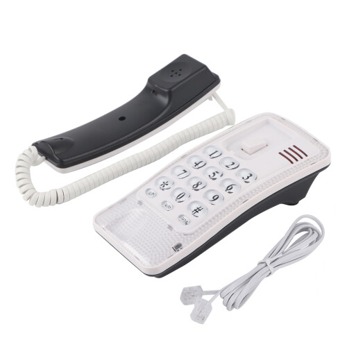 Wall Mount Landline Phone No Caller ID White