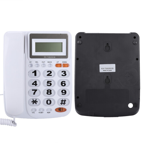 Desktop Corded Telephone Caller ID Speakerphone White 2