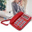 Desktop Corded Telephone Caller ID Speakerphone Red 4