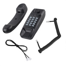 Wall Mount Landline Phone No Caller ID Black