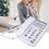 Desktop Corded Telephone Caller ID Speakerphone White 4