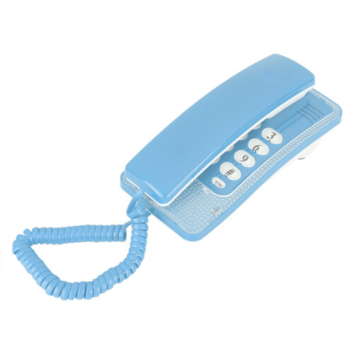 Wall Mount Landline Phone No Caller ID (Blue) 1