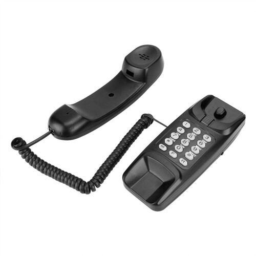 Wall Mount Landline Phone No Caller ID Black 1
