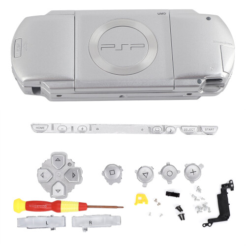 Replacement ABS Shell with Screwdriver for PSP1000 Silver