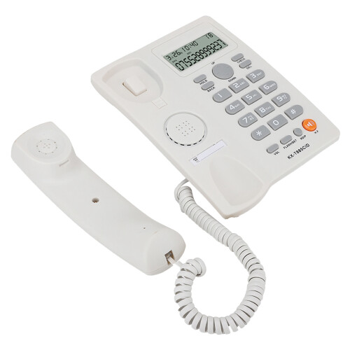 Handsfree Phone Caller ID Beige White 2