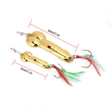 Angelköder-Set 2 Stück Hart Vibrationsmetallköder mit Haken, 5 g Gold & 20 g Gold