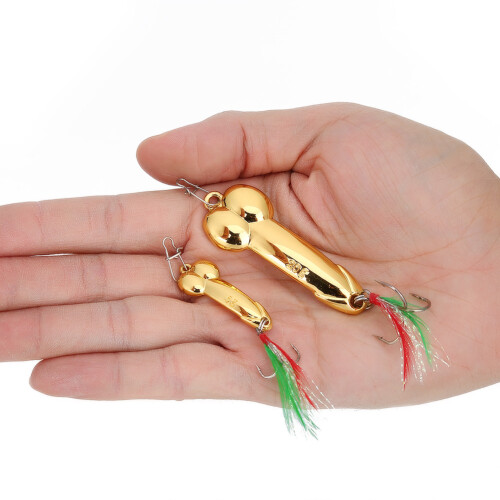 Angelköder-Set 2 Stück Hart Vibrationsmetallköder mit Haken, 5 g Gold & 20 g Gold 2