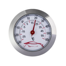 Analog Temperature Gauge Car 43mm Round Dial -30 To 60 C, Automotive Temp Meter For Dashboard