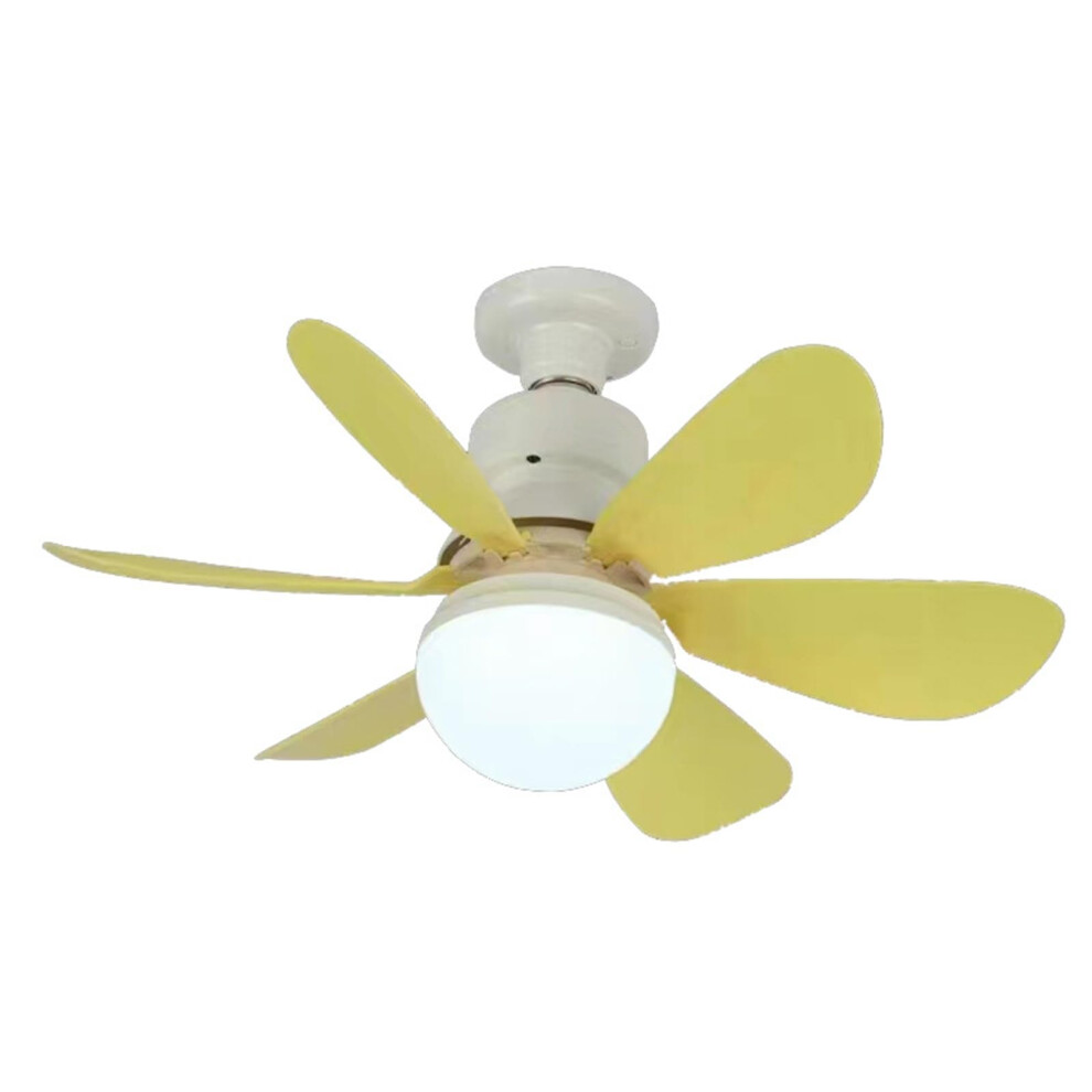 Socket Celling Fan With Light Remote Dimmable, Screw-In Fan And Light Combo, Wireless 52cm Yellow For Kitchen And Garage-image-OPC-PKYX7H6-NEW