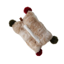 Cozy Plush Tissue Bag Paper Dispenser Soft Plush Fabric Tissue Bag Organizer For Bedroom Living Room Office