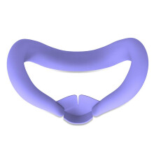 Silicone Interface Lightproof Mask Face Cushion Meta Quest 3 Compatible, Sweatproof, Washable Replacement Pad, Purple