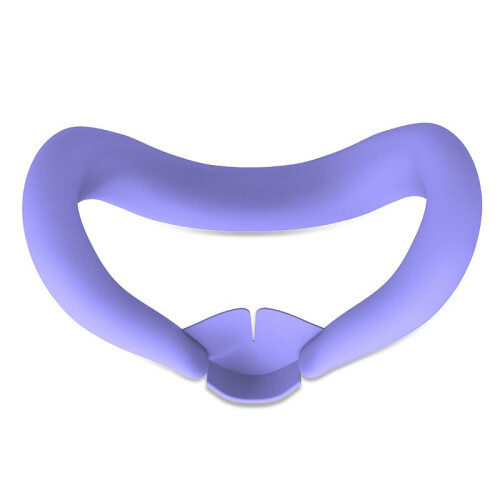 Silicone Interface Lightproof Mask Face Cushion Meta Quest 3 Compatible, Sweatproof, Washable Replacement Pad, Purple