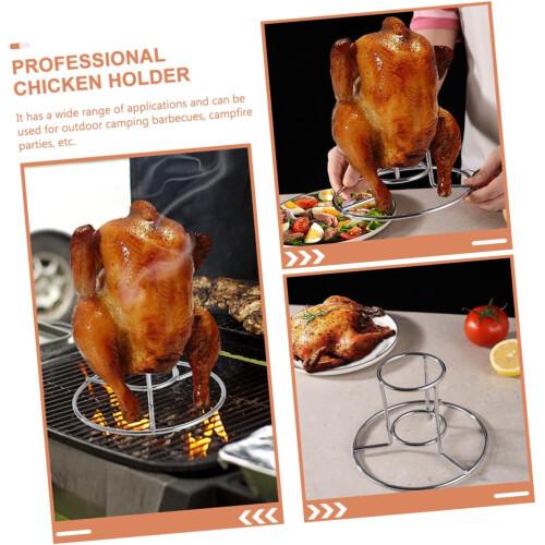 Multi Function Bbq Roaster Rack Portable Turkey Holder For Grilling Camping Picnics Space Saving Outdoor Cooking 1
