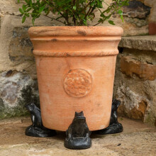 Bronze Frog Figures Plant Pot Feet Three-Piece Set Planter Support Bronze Finish Fits Most Pots