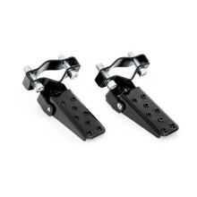 Passenger Foot Pegs Universal-Fit Motorcycle Footboards Shock-Absorbing Pedals Black