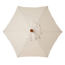 Umbrella Canopy Replacement 6-Rib Patio Umbrella Canopy 9ft/10ft Rainproof Sunproof White 2.7m