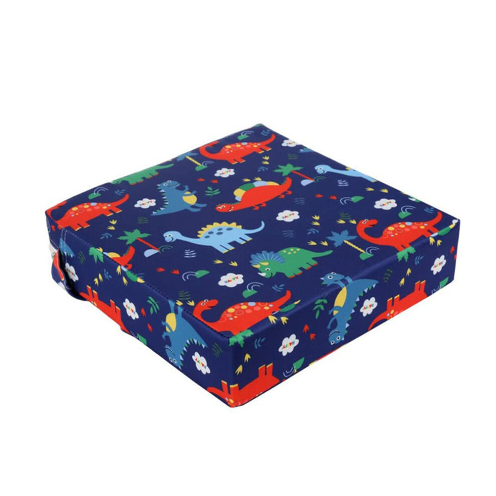 Toddler Baby Chair Booster Seat Dinosaur 2, 32x32x8 cm Washable Dismountable Portable Cushion with Straps Kid Dining Pad