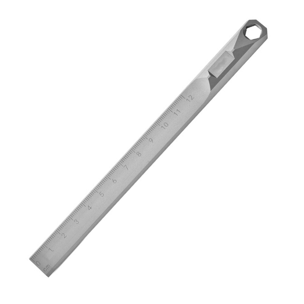 Alloy Straight Ruler Crowbar Keychains 8Mm Hexagon Wrench Measuring Tool Outdoor Survival 9354506176389