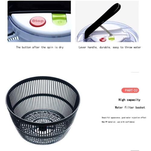 Salad Spinner Manual Food Dehydrator Vegetable Dehydration Basket Vegetable Washing Machine Kitchen 2