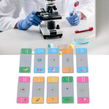 10Pcs Microscope Slides with Specimens, Glass Animal & Plant Observation