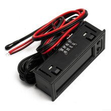 3 In 1 Vehicle Thermometer, Voltmeter And Clock With LED Display Red Car Temperature And Voltage Monitor, Multi-Color