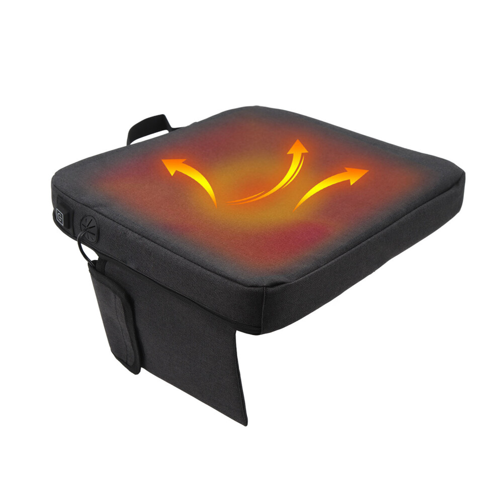 Heated Cushion Black USB | 3 Gears Temperature | Portable 40x34cm