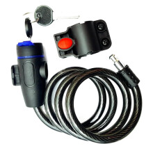 Bike Lock Steel Wire Chain Lock Anti-Theft For MTB Road Bike Motorcycle Helmet Folding Bike Electric Scooter Black