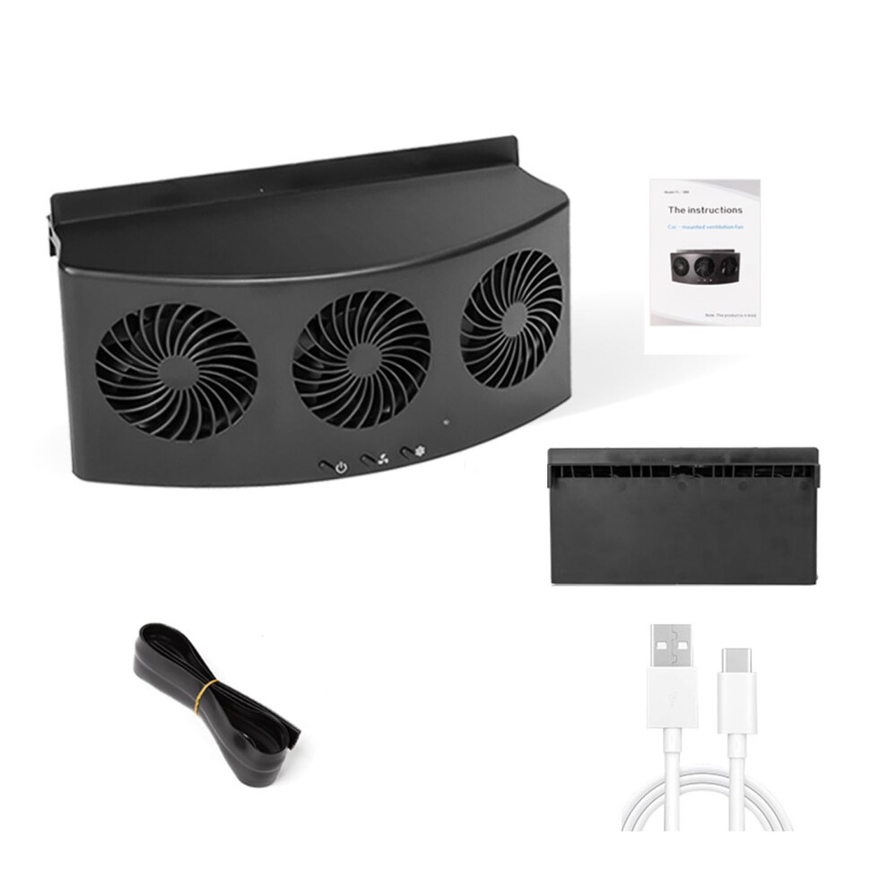 3 Head Coolers Car Fan Usb Solar Powered Portable Car Vent Exhaust Cooling Radiator Cooling 9354506176655