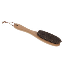 Soft Horsehair Grooming Brush With Wooden Handle, Natural Bristles, Ergonomic Design For Gentle Equine Skin Cleaning