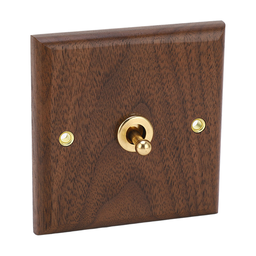 250V Antique Style Toggle Switch With Handmade Walnut Wood Panel 9471352529579