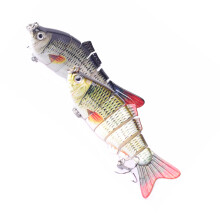 Fishing Lures for Bass Trout 6-segment Hard Body with Treble Hook Swimbait