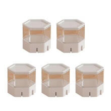 (White) Pack Of 5 Blind Box Display Stands with Clear Showcase Window Miniature Toy Storage Organizer Minifigure Exhibition Case White