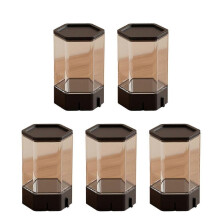 (Black) Pack Of 5 Blind Box Display Stands with Clear Showcase Window Miniature Toy Storage Organizer Minifigure Exhibition Case  White