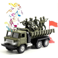(Dump Truck) Military Truck Army Armored Model Car Treatment Transport Vehicle Metal Diecast Toy With Lights And Sounds