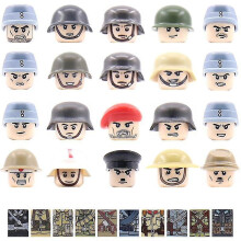(12pcs Chinese Army B) Military Minifigures Blocks, Soldier Action Figure Bricks Toy
