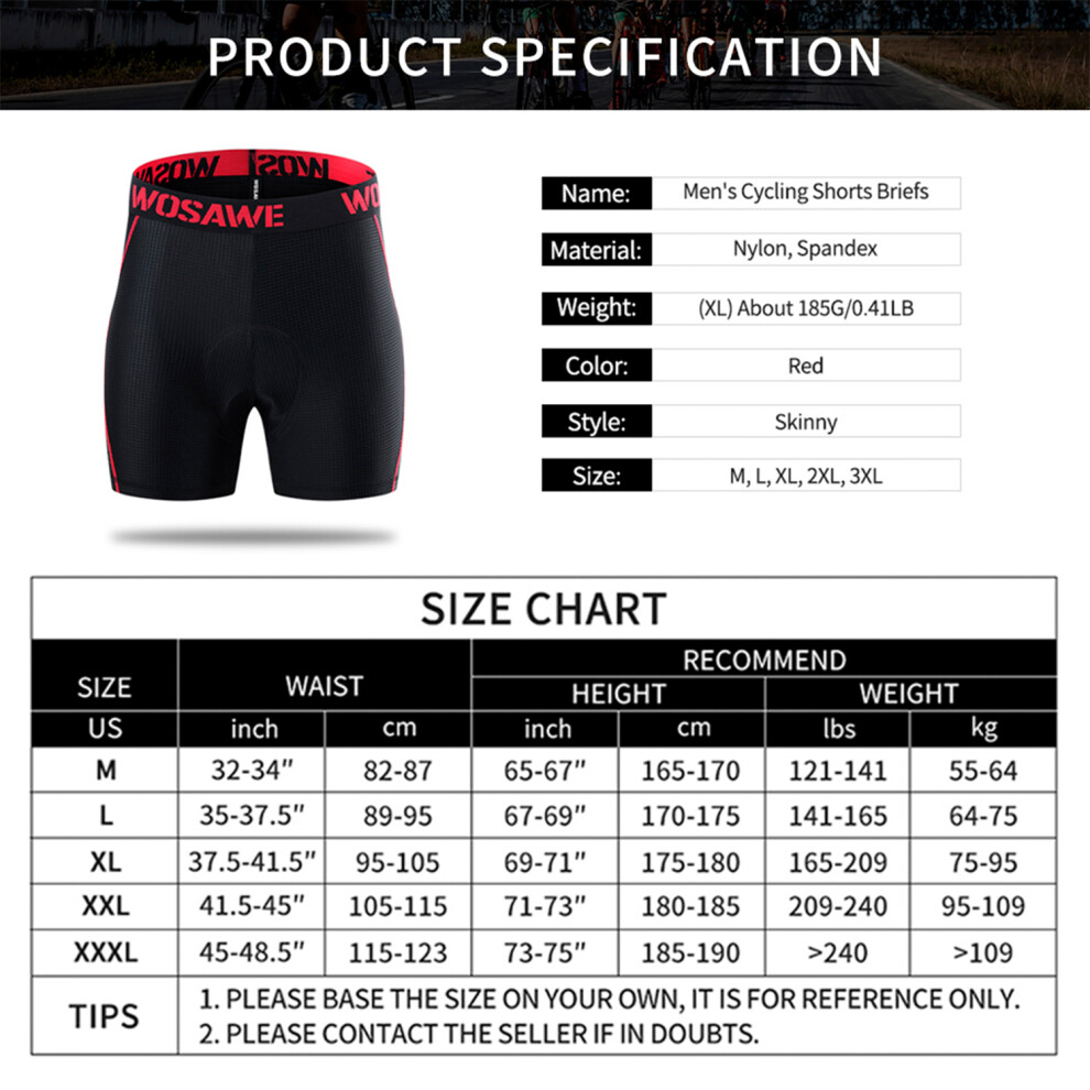 Men's Breathable Cycling Shorts with Gel Pad â Sizes M-3XL-image-OPC-PKYXFM5-NEW