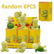 (C-6p random) Smiski Blindbox Sndagsserie Yoga Fitnessserie Minifigur Noctilucent Dekoration Docka Sovrum Toalett