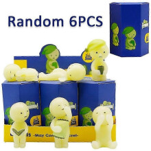 (D-6p random) Smiski Blindbox Sndagsserie Yoga Fitnessserie Minifigur Noctilucent Dekoration Docka Sovrum Toalett