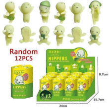 (A-12p random) Smiski Blindbox Sndagsserie Yoga Fitnessserie Minifigur Noctilucent Dekoration Docka Sovrum Toalett