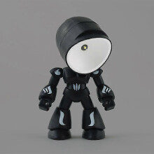 (Black) Creative gifts DIY night light cartoon villain desktop ornaments mini desk lamp heroes police night light