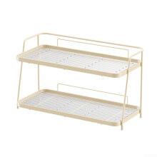 2-Tier Bathroom Countertop Organizer Shelf White Finish, Space-Saving Vanity Organizer, Modern Bathroom Storage