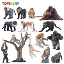 (F-LINGZ02-XINGX15) Toymany Simulation Monkeys and Monkeys Primate Animal Model Toy Minifigures Dolls Action Figures Toys