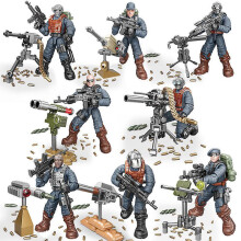 (Xj9921) 8Pcs/set Military Toy Assembled Villain Model Xj822 Minifigures Movable Joint Soldier Model